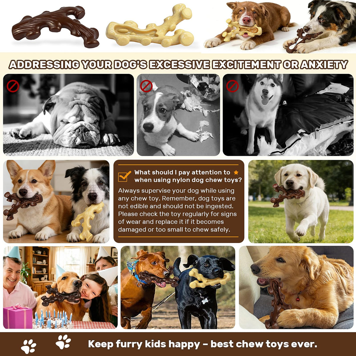 2 Pack Dog Chew Toys for Medium Large Breed F838