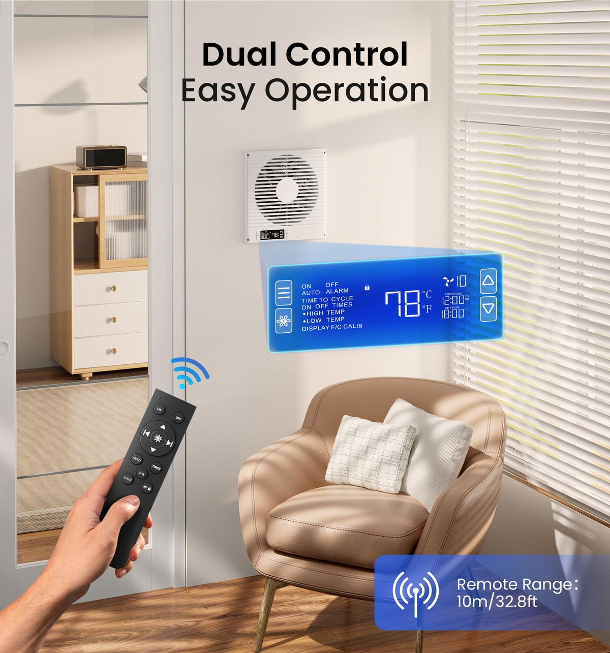 8" Room to Room Ventilation Fan with Remote W44261