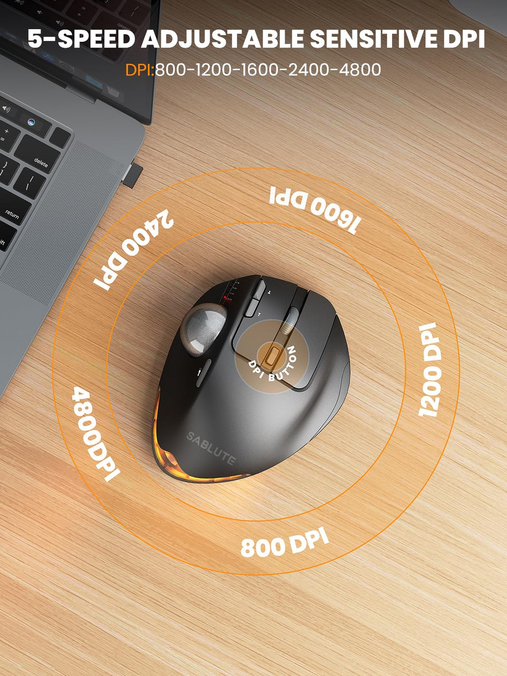 Ergonomic Wireless Trackball Mouse X4202