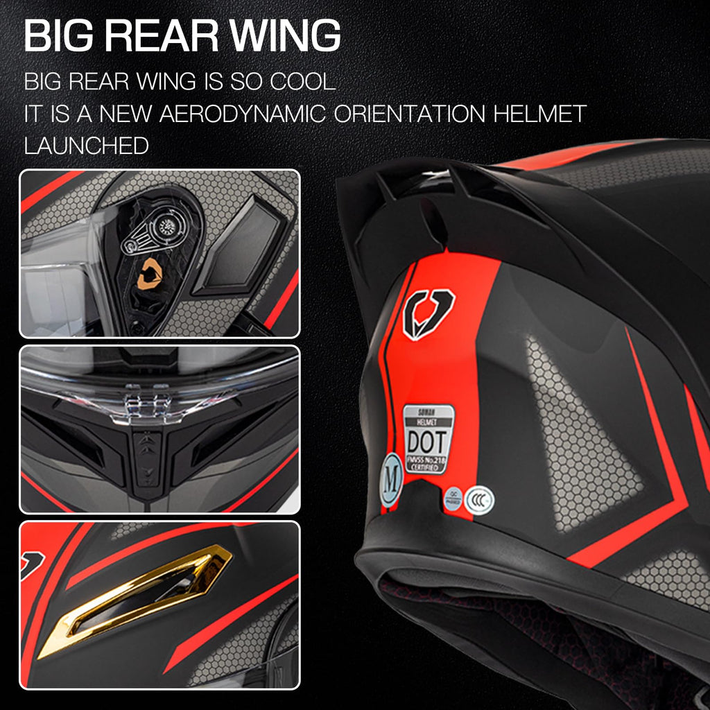 DOT Certified Flip Up Full Face Modular Motorcycle Helmet B99398