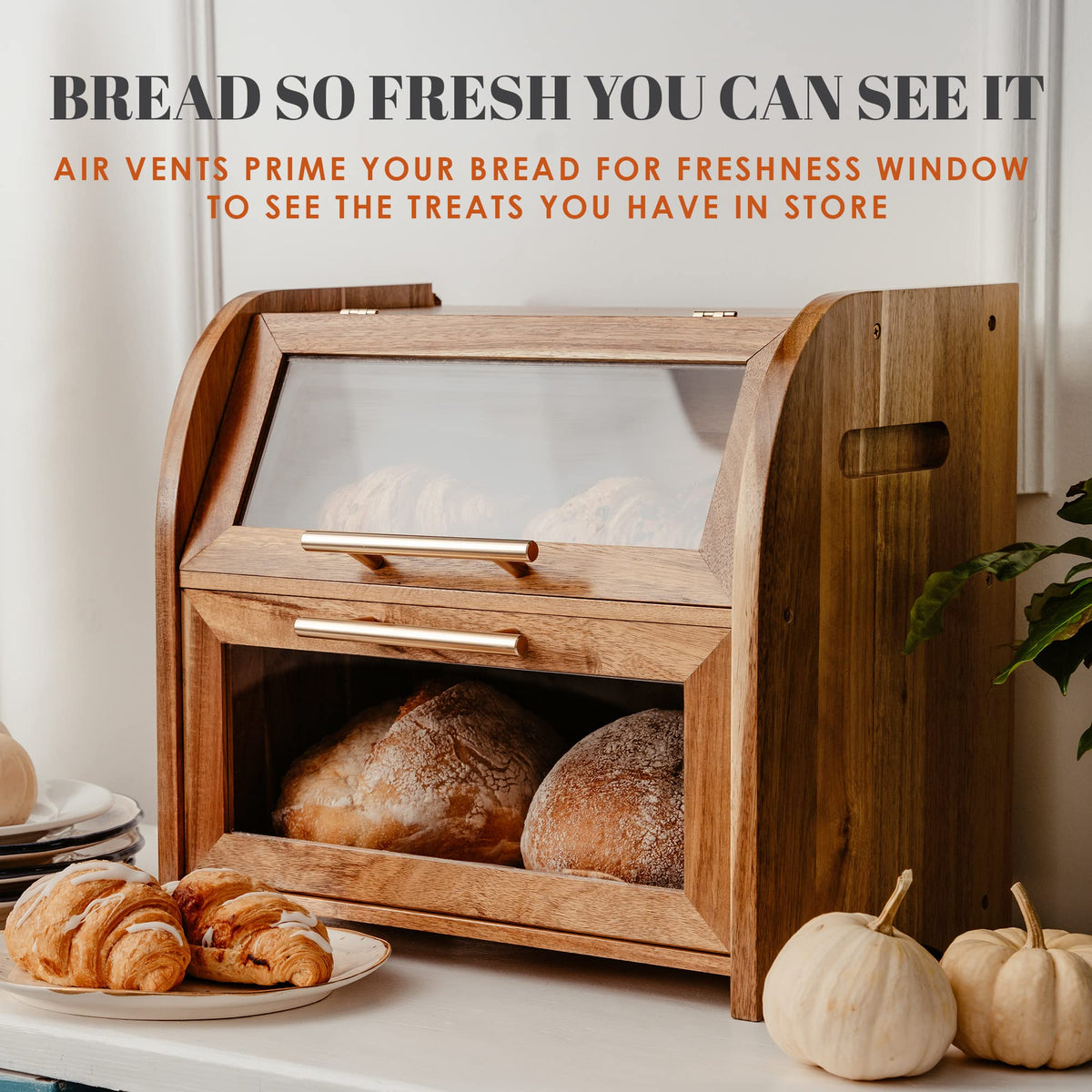 Acacia Wooden Bread Box N84437
