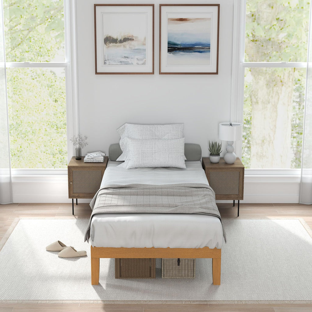 Twin Size 12 Inch Wood Platform Bed Frame W533