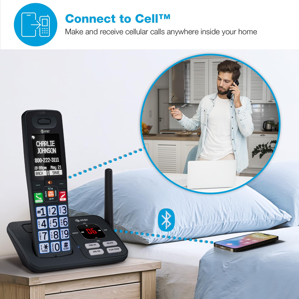 3 Handsets Cordless Phone with Answering System I43158