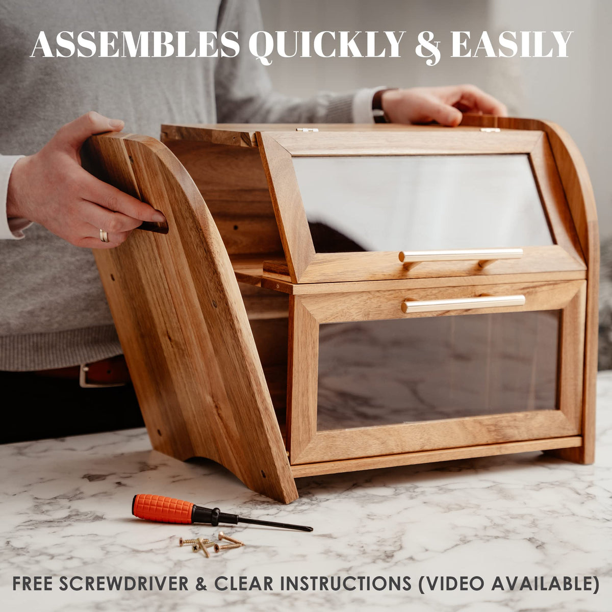 Acacia Wooden Bread Box N84437