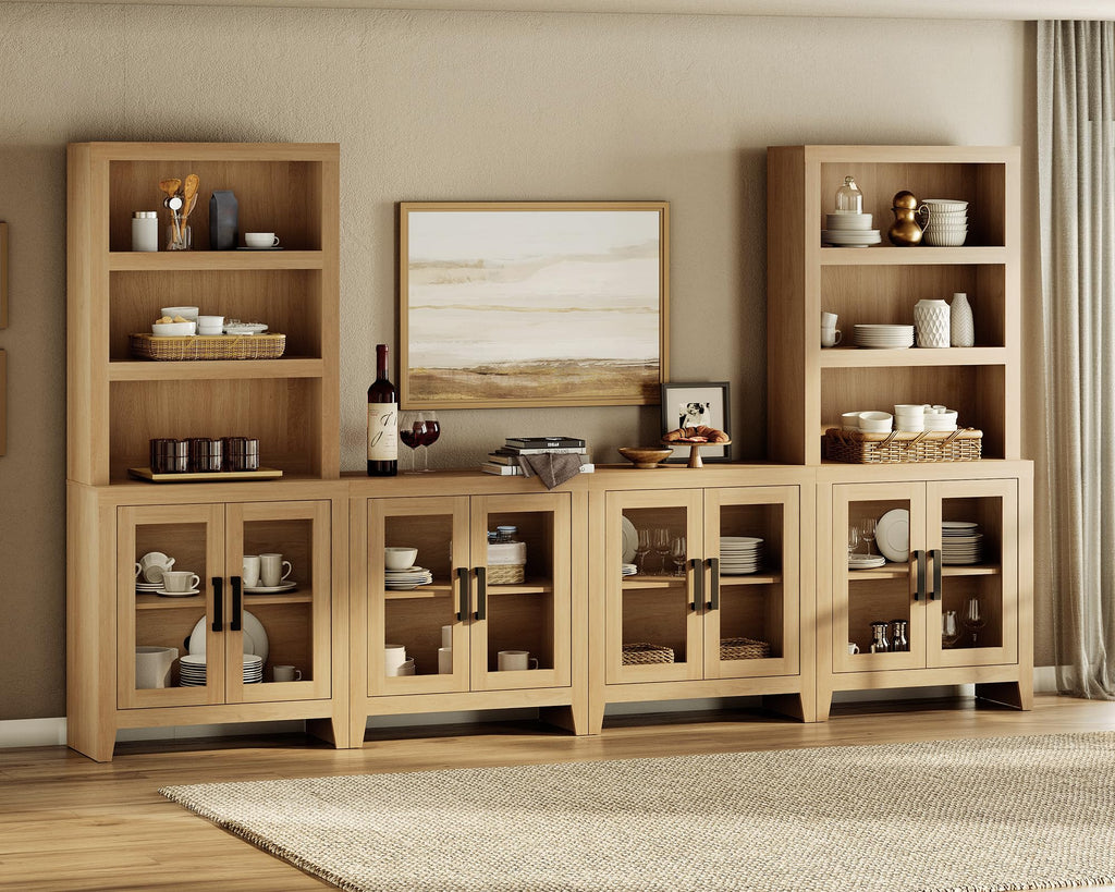 Oak Modular TV Stand with Bookshelves O347891