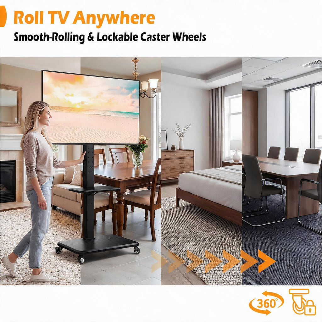 Rolling TV Stand with Wheels for 30-75 Inch TVs Z128